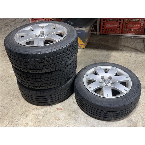 Set of 4 Volkswagen 16" Alloy Wheels w/ Michelin 205/55R16 Tires