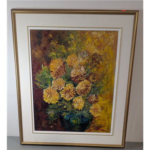 Edith Powell Signed Original Oil on Canvas Floral Still Life Painting
