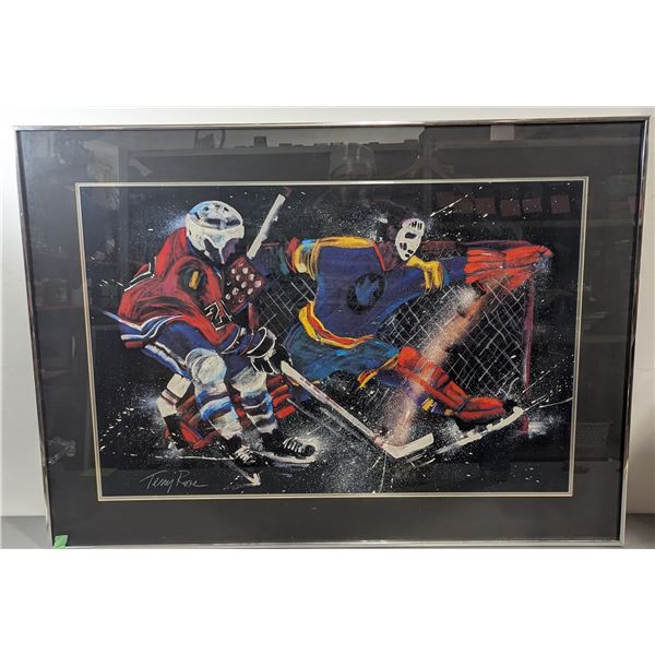 VTG 1988 Terry Rose “Shot…And…A Goal!” Signed Hockey Print w/ Fr