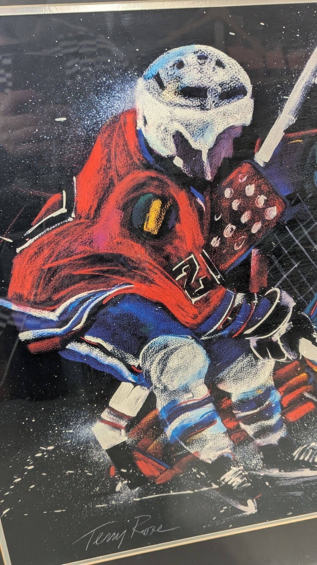 VTG 1988 Terry Rose “Shot…And…A Goal!” Signed Hockey Print w/ Fr