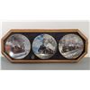 Image 1 : VTG Ted Xaras “Steam on the CPR” 3-Pc Collector Plate Set w/ Frame