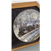 Image 4 : VTG Ted Xaras “Steam on the CPR” 3-Pc Collector Plate Set w/ Frame