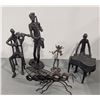 Image 1 : Assorted Welded Metal Folk Art Sculptures - Musicians, Piano Player & Insect