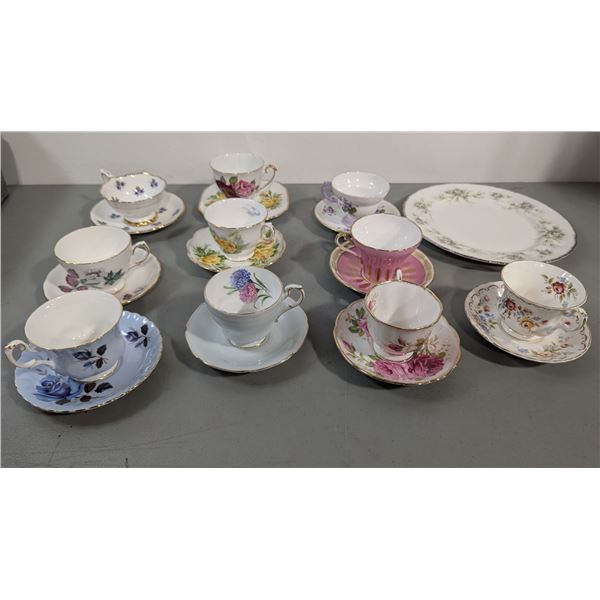 VTG Royal Albert, Paragon & Royal Stafford Bone China Teacup, Saucer & Platter Lot