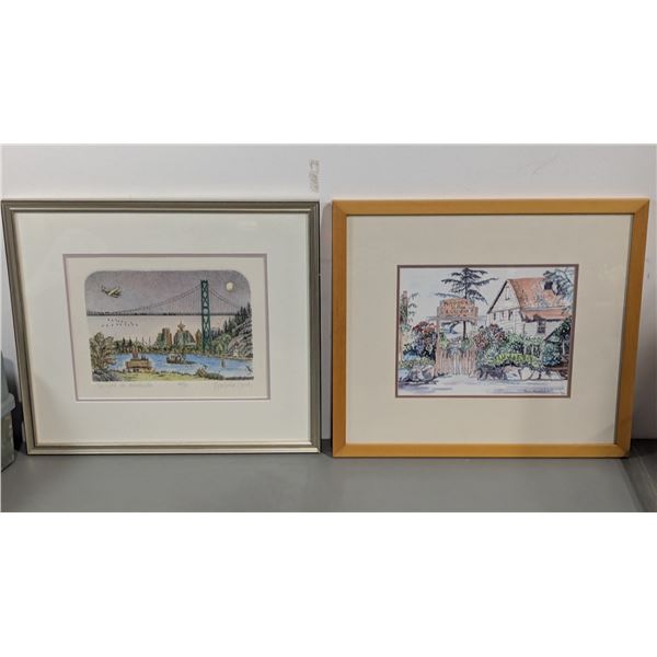 Barbara Wood “Twilight at Ambleside” 81/90 & Ann Mitchell ’94 Framed Art 