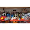 Image 1 : Disney Shelf Lot - Figurines, Stuffed Plushes, PEZ, Mickey Glove, Puzzle & More
