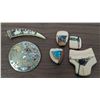 Image 1 : VTG Assorted Carved & Inlaid Jewelry Pieces