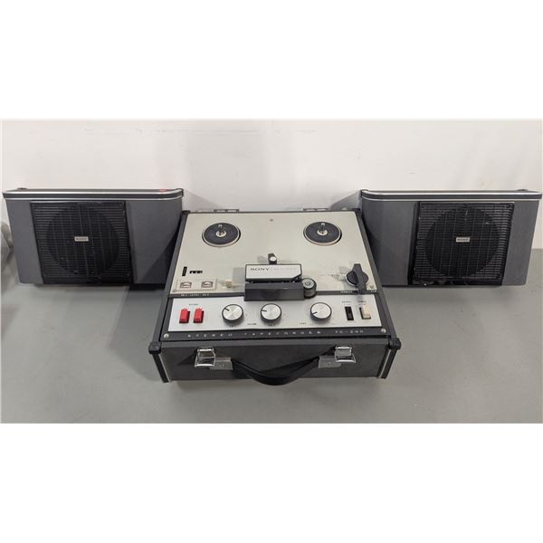 VTG Sony TC-200 Stereo Reel-to-Reel Tapecorder w/ Detachable Speakers