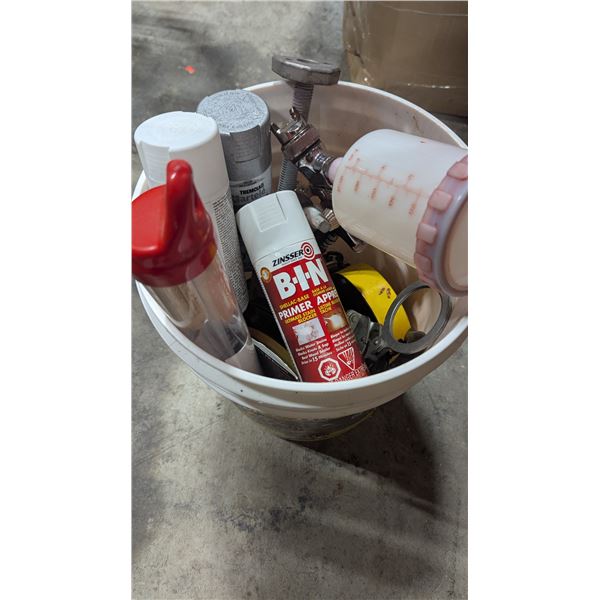 Paint Spray Gun & Finishing Supplies w/ Zinsser B-I-N, Odorless Stain Blocker & More