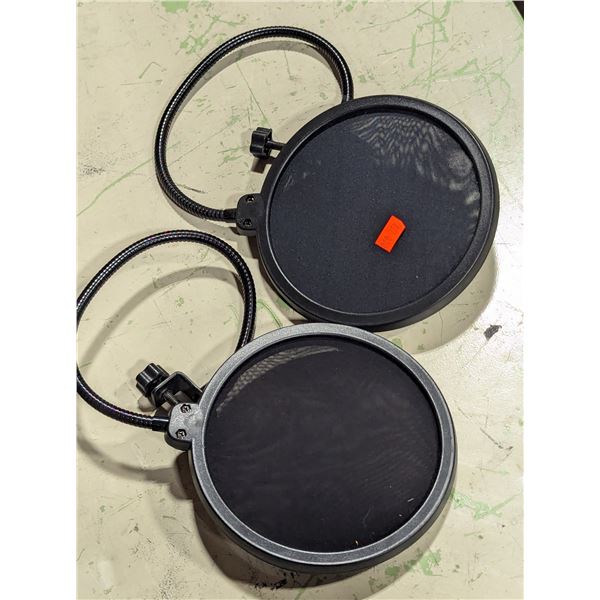 Microphone Pop Filters w/ Flexible Gooseneck Clamp Mounts