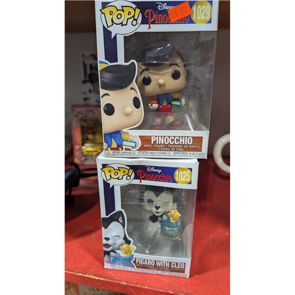 Two Disney Pop Funkos - Pinocchio & Figaro w/ Cleo