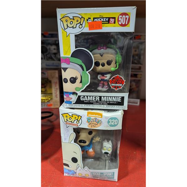 Two Pop Funkos - EB Games Exclusive Disney Gamer Minnie & Rocko's Modern Life Rocko w/ Spunky