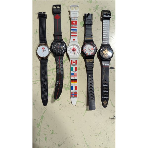 VTG Olympic Wristwatch Collection w/ Nagano 1998, Atlanta 1996 & Team Canada