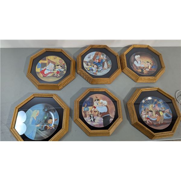 VTG Disney Pinocchio Collector Plates in Matching Octagonal Frames