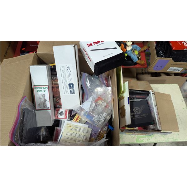 VTG Magician Magic Trick Lot w/ Phil Cass, The Pain Game, Cards, Props & More