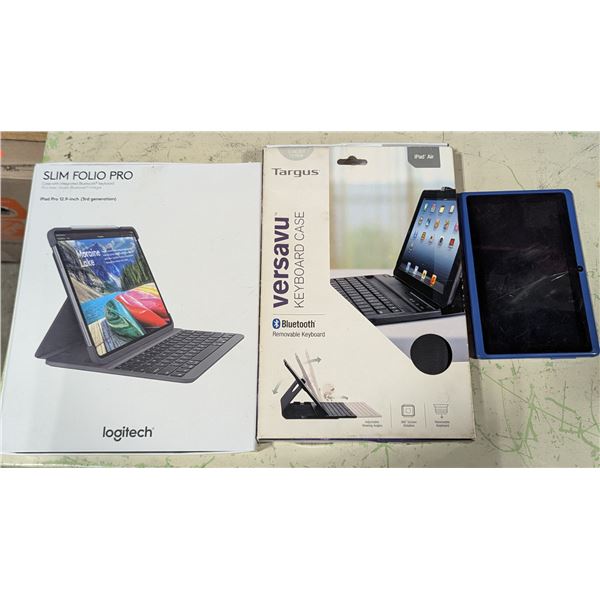 Logitech Slim Folio Pro & Targus VersaVu Keyboard Cases w/ Tablet