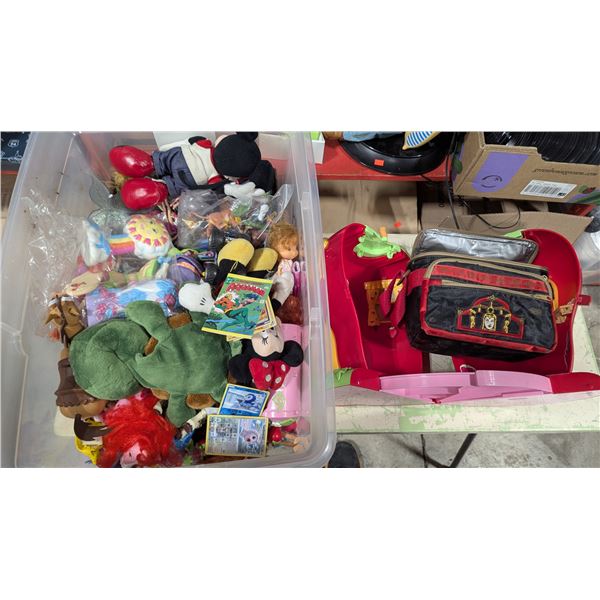 Variety Lot - Disney Stuffed Plush w/ Mickey & Minnie, Pokemon Cards & More