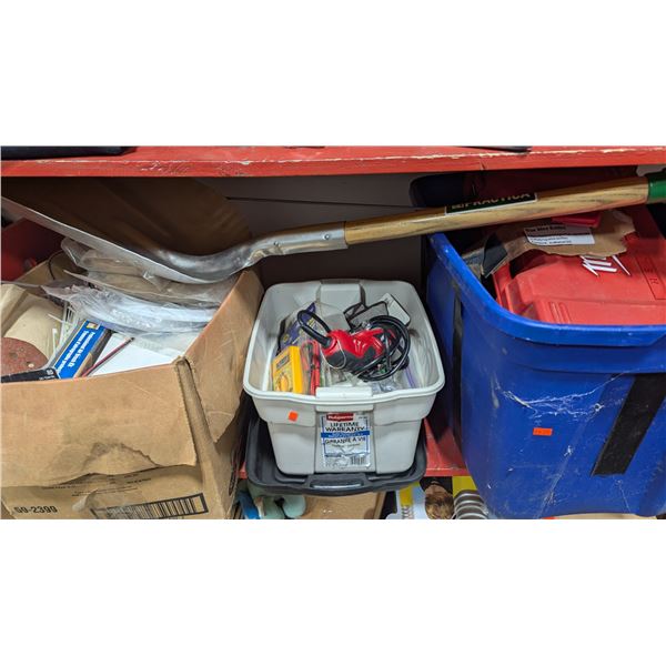 Variety Home & Garage Tool Lot - Shovel, Power Fist Airbrush Kit, Rope & Straps & More
