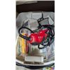 Image 2 : Variety Home & Garage Tool Lot - Shovel, Power Fist Airbrush Kit, Rope & Straps & More