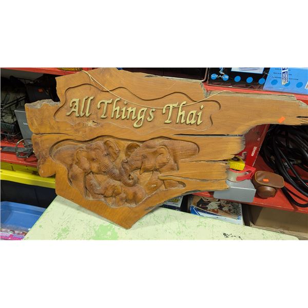 Thai Teak Wood Elephant Family Wall Plaque - “All Things Thai”