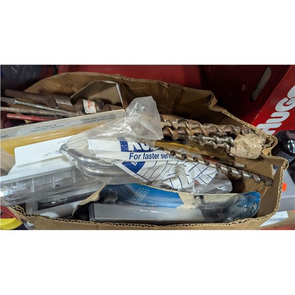 Assorted Large Wood Auger & Boring Drill Bits - Tool Lot