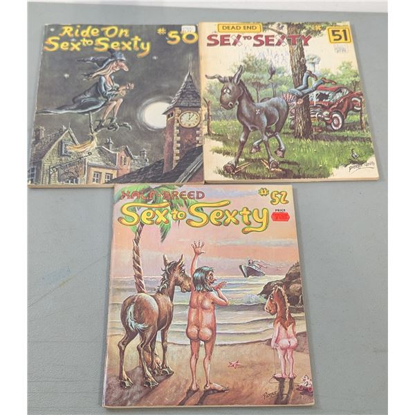 VTG Sex to Sixty Adult Humor Magazines #50-52