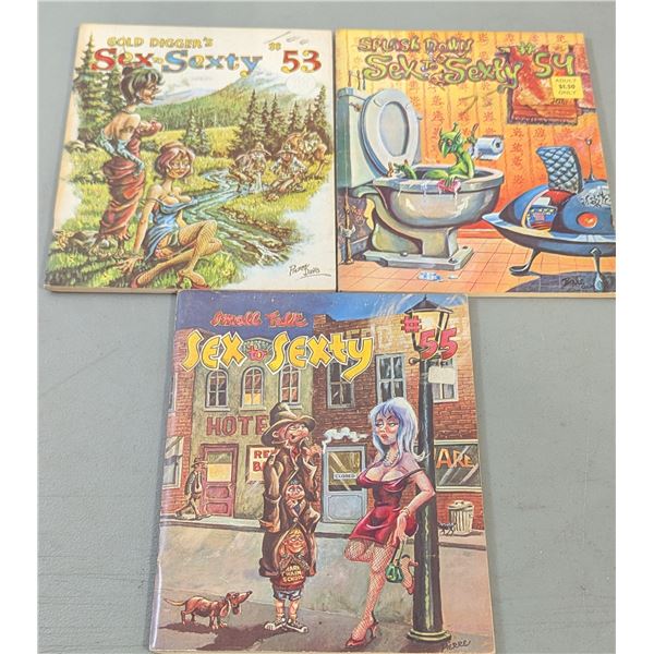 VTG Sex to Sixty Adult Humor Magazines #53-55