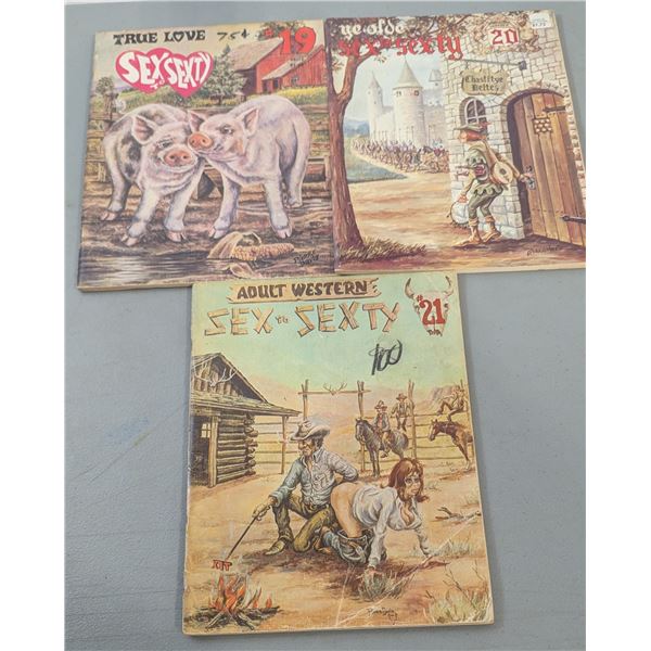 VTG Sex to Sixty Adult Humor Magazines #19-21