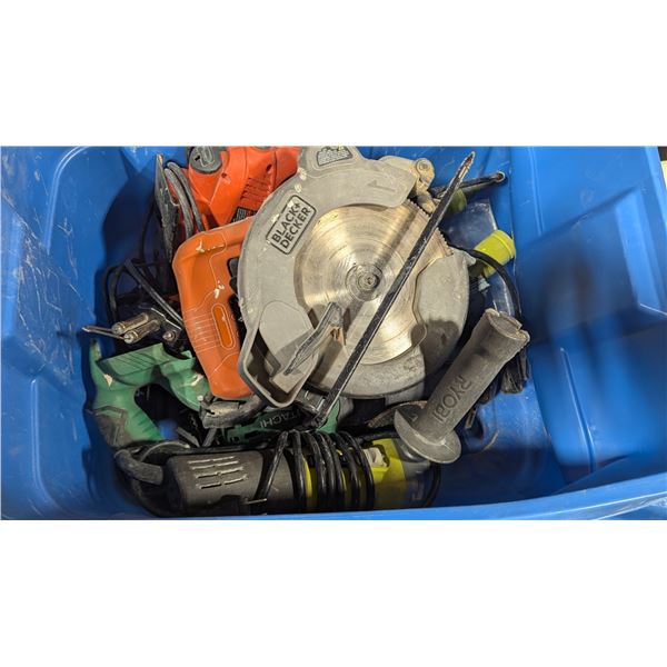 Assorted Corded Power Tools w/ Black+Decker Circular Saw, Ryobi Sander, Hitachi & More