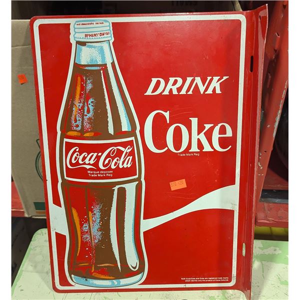 Coca-Cola “Drink Coke” Bottle Advertising Metal Sign