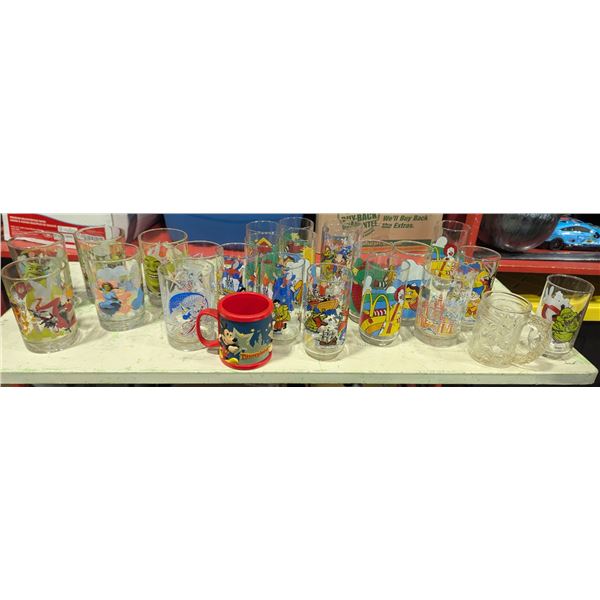 Themed Cup & Mug Lot w/ Disney Mickey, Dreamworks Shrek, Ghostbusters & More