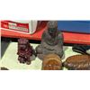 Image 6 : Assorted World Decor & Carved Figurines w/ Buddha, Monkey, African Bust, Horn & More