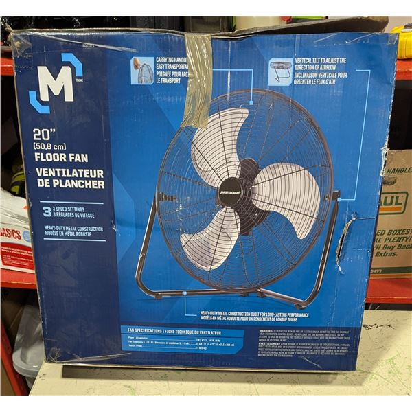 M 20" Heavy Duty Metal Floor Fan