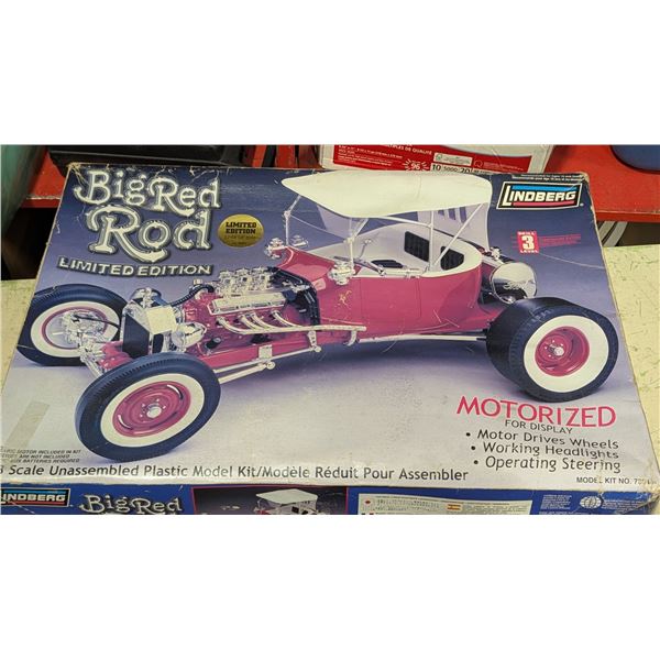 Lindberg Big Red Rod Motized Limited Edition Plastic Model Kit - As Is