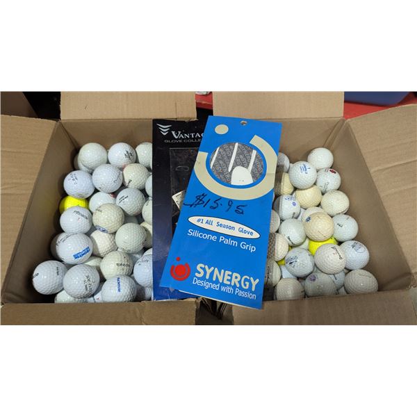 Bulk Lot of Assorted Golf Balls & Gloves