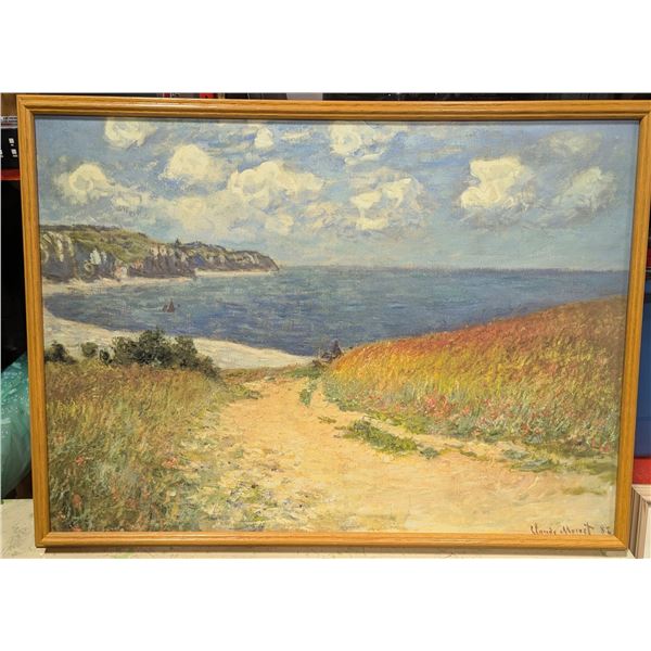 Framed Claude Monet “Path in the Wheat Fields at Pourville” Reproduction Print