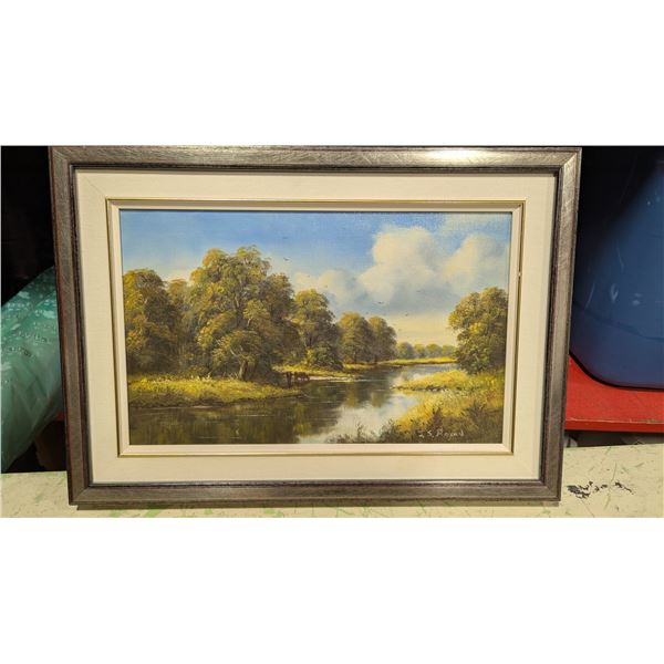 John S. Haggan Signed Irish River Landscape Oil Painting - Framed