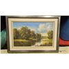 Image 1 : John S. Haggan Signed Irish River Landscape Oil Painting - Framed