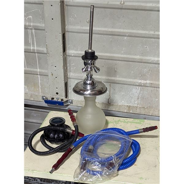 Assorted Hookah / Shisha Water Pipes w/ Glass Bases & Hoses & Hardware