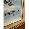 Image 2 : Winter Forest & Mountain Landscape Oil Painting Signed 'Betty' Framed