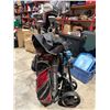 Image 5 : Assorted Golf Clubs w/ TaylorMade Burner SuperFast, Hippo, Adams Golf Bag & Push Cart