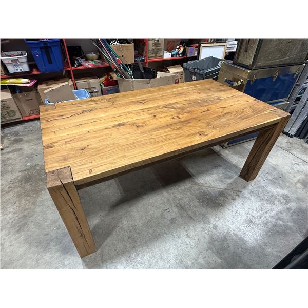 Rustic Solid Wood Farmhouse Dining Table