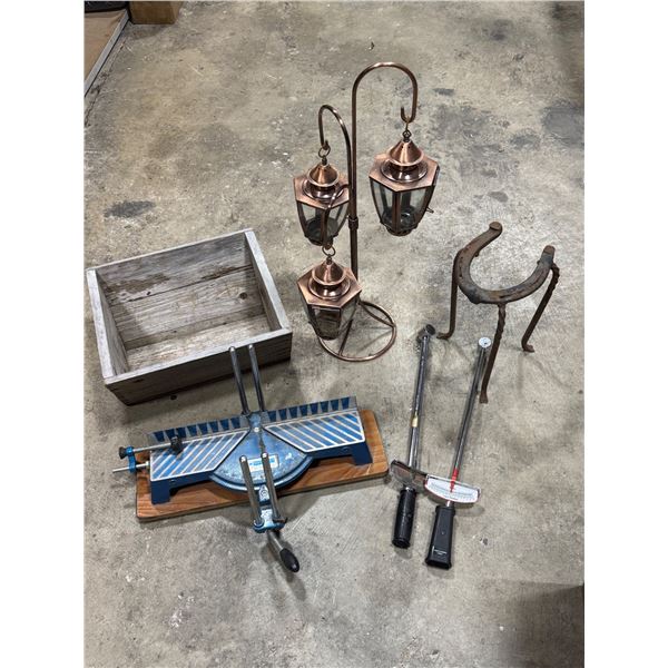 Mastercraft Metal Mitre Box w/ Lanterns & Stand, Wood Box, Gauges & More