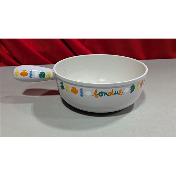 VTG Le Creuset No. 22 Enameled Cast Iron Fondue Pot - France