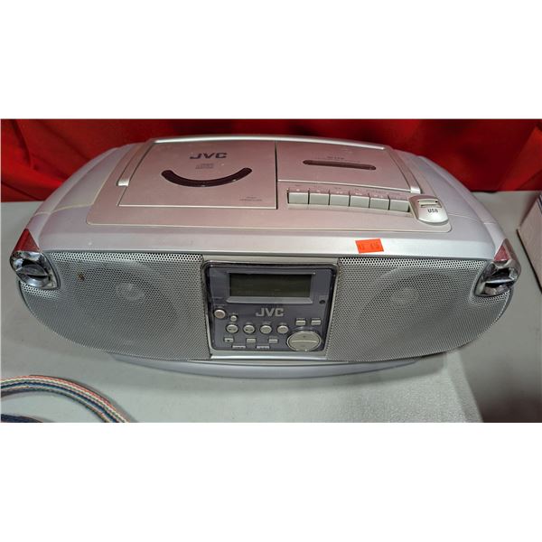 JVC RC-EZ38 CD/Cassette AM-FM Boombox w/ USB & MP3 Playback