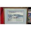 Image 1 : Signed Industrial Waterfront Mill Landscape Watercolor - Framed