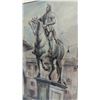 Image 2 : Signed Piazza Santissima Annunziata Florence Italy Architectural Drawing