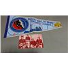 Image 1 : VTG The Monkees Photo w/ Facsimile Signatures & Hockey Hall of Fame Toronto Pennant