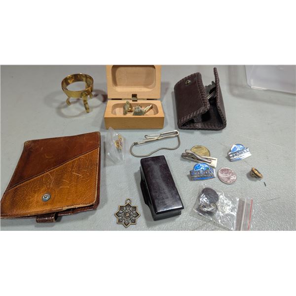 Variety Lot: Wallet, Key Wallet, Cufflinks, Whistler Pins ...
