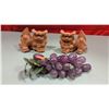 Image 1 : Glass Grapes and Chinese Style Clay Dog Figures